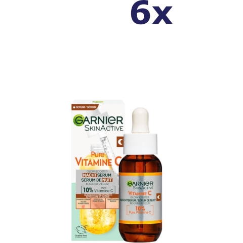 6x Garnier SkinActive Pure Vitamine C Nachtserum 30 ml