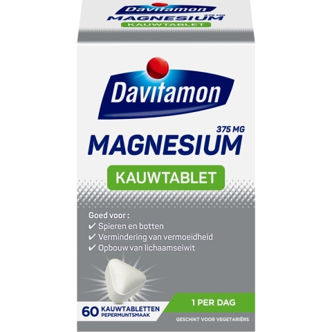 4x Davitamon Magnesium Kauwtablet 60 tabletten