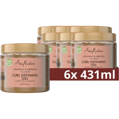 6x Shea Moisture Curl Defining Haargel Coconut&Hibiscus + Flaxseed 431 ml