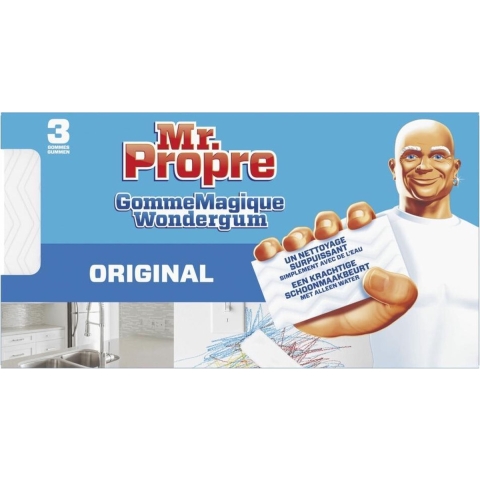 2+1 gratis: 18x Mr. Propre Schoonmaakmiddel Wondergum Original 3 Stuks