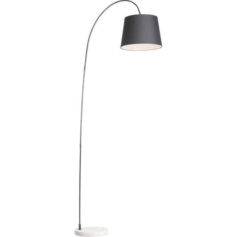 QAZQA Moderne vloerlamp met zwarte kap - Bend