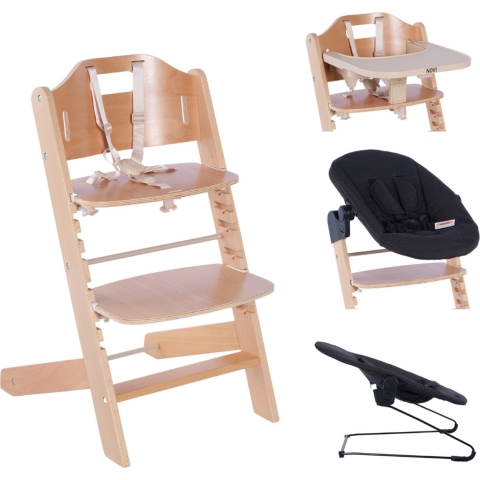 Kinderstoel Novi Baby® 1-2 Grow Natural/Black Melange