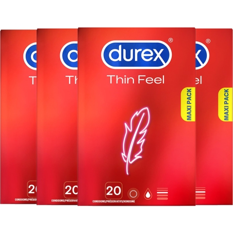 4x Durex Condooms Thin Feel 20 stuks