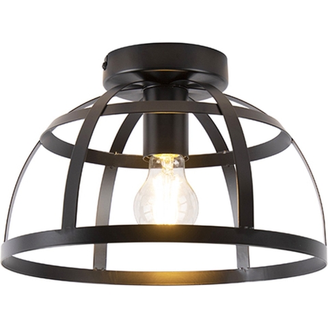 QAZQA Industriële plafondlamp zwart - Boula