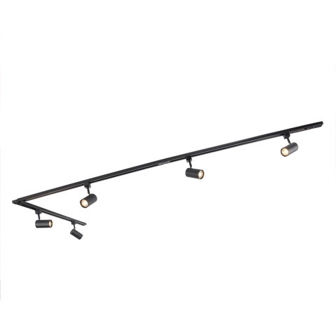 QAZQA Modern railsysteem zwart met 5 spots 1-fase - Jeana