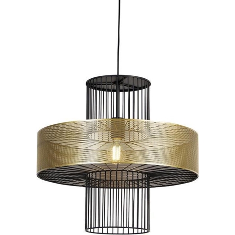 QAZQA Design hanglamp goud met zwart 50 cm - Tess