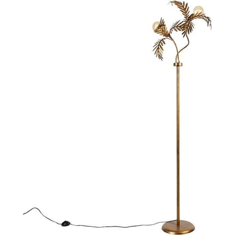 QAZQA Vintage vloerlamp goud 187 cm 2-lichts - Botanica
