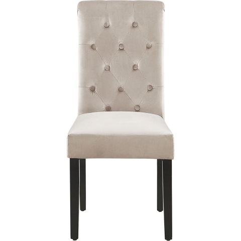 Beliani - VELVA - Eetkamerstoel set van 2 - Grijs - Fluweel