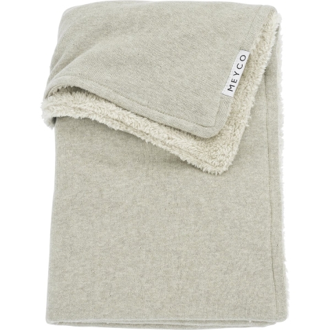 Deken Ledikant Meyco Knit Basic Teddy Sand Melange