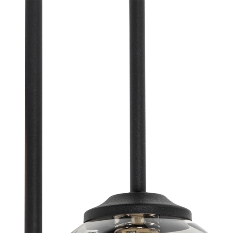 QAZQA Moderne plafondlamp zwart 5-lichts met smoke glas - Athens