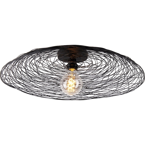 QAZQA Oosterse plafondlamp zwart 60 cm - Glan