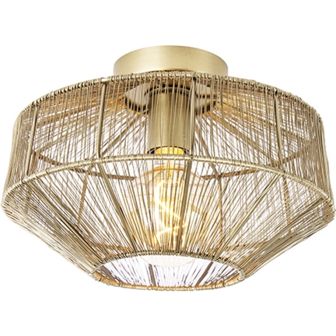QAZQA Moderne plafondlamp messing 30 cm - Bolti