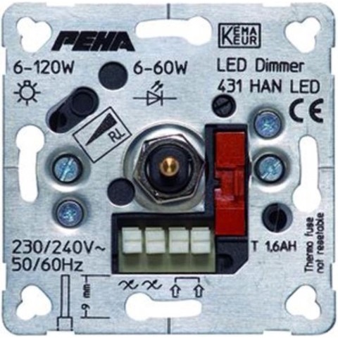 Peha LED draaidimmer 6-60W D 431 HAN LED O.A.