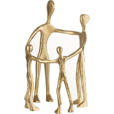 J-Line figuur Familie Kring - aluminium - goud