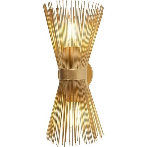 QAZQA Art Deco wandlamp goud 2-lichts - Broom