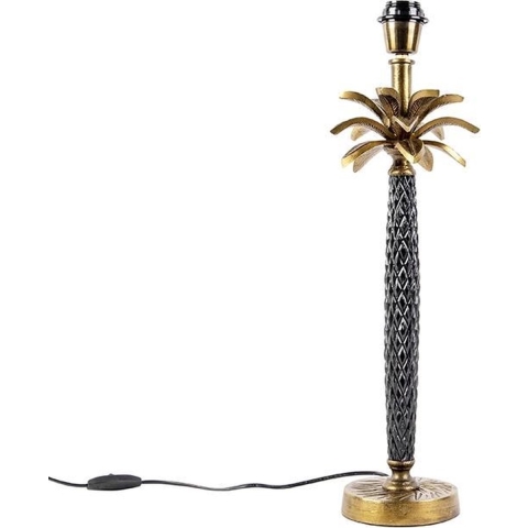 QAZQA Art Deco tafellamp brons met zwart zonder kap - Areka