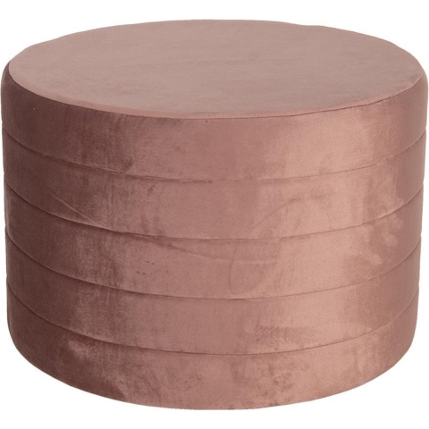 Clayre & Eef Poef Ø 60x40 cm Roze Hout Textiel Rond Hocker