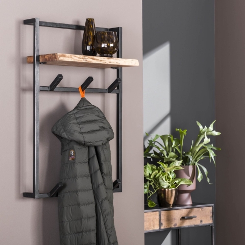 Hoyz - Kapstok Air Solid Hoog - 6 Haken - Hoedenplank