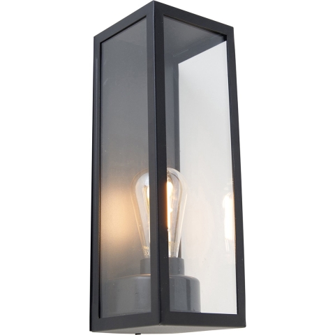 QAZQA Smart buiten wandlamp zwart met glas incl. Wifi ST64 -