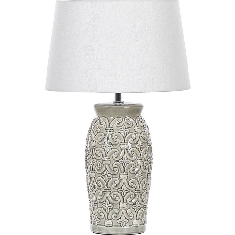 Beliani - KHOPER - Tafellamp - Grijs - Keramiek