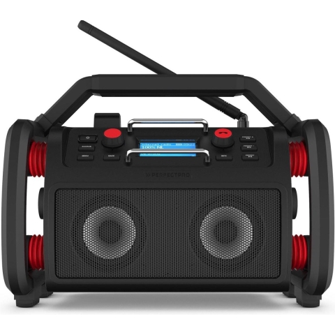 Perfectpro  RP1 ROCKPRO WiFi Bouwradio - FM RDS - DAB+ - Bluetooth - AUX-in - Oplaadbaar - Ingebouwde Lithium Accu