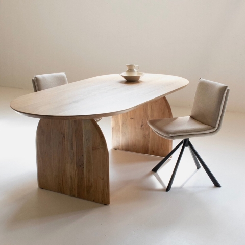 Giga Meubel - Eettafel Ovaal - 240cm - Naturel - Mangohout