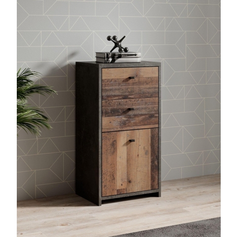 Meubella Dressoir Sahara - Old wood - Grijs - 40 cm
