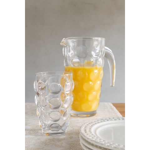 J-Line Bubbel Longdrink glas - drinkglas - transparant - 6x
