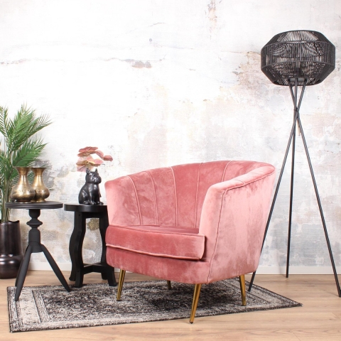 DS4U Norah fauteuil velvet zalmroze