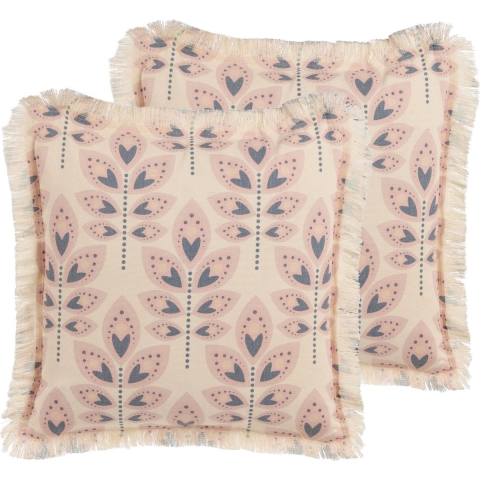 Beliani - RUDBECKIA - Sierkussen set van 2 - Beige - 60 x 60 cm