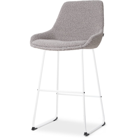 Nolon Nino-Isa Barkruk Bouclé Taupe - Stof - Wit Onderstel - 75 cm