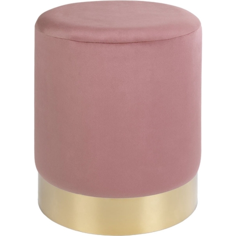 House Nordic - Poef Gamby Velvet Roze Ø34x43cm