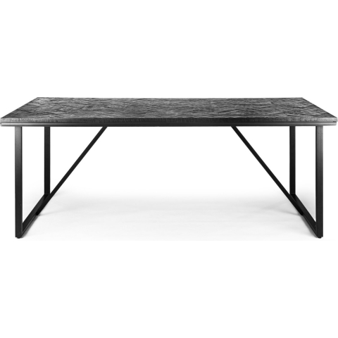 Vurna Reinier eettafel teakhout zwart 160x90 cm