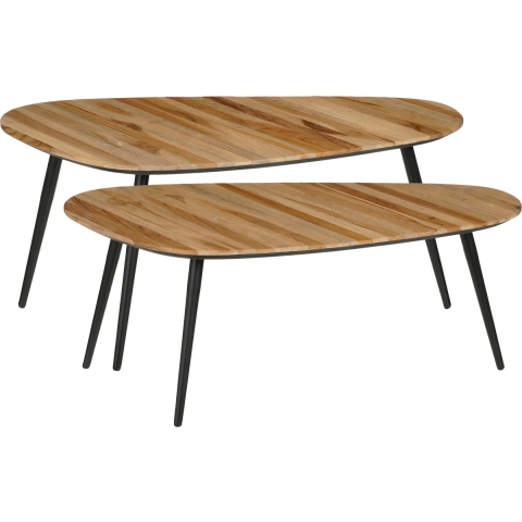 Mica Decorations Jailey Bijzettafel - Set van 2 - L84 x B39 x H39 cm