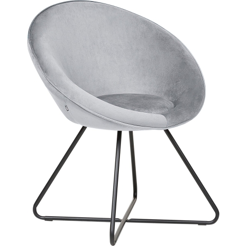 Beliani - FLOBY II - Fauteuil - Grijs - Fluweel