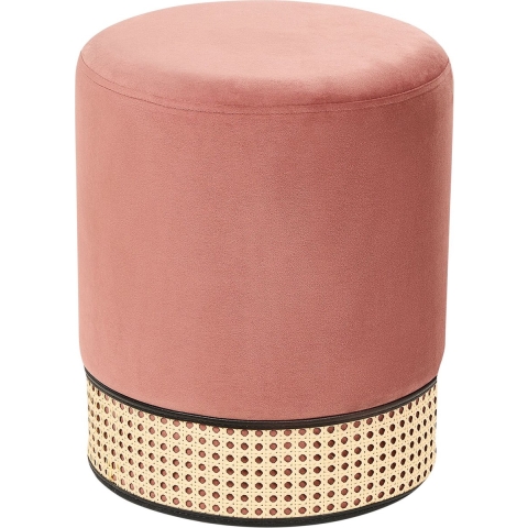 Beliani - YANKTON - Poef - Roze - Fluweel