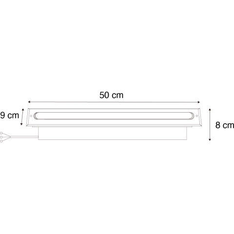 QAZQA Moderne grondspot zwart 50 cm incl. LED IP65 - Eline
