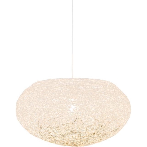 QAZQA Landelijke hanglamp wit 50 cm - Corda Flat
