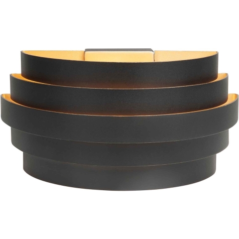 Highlight Wandlamp Scudo B 25 cm zwart goud