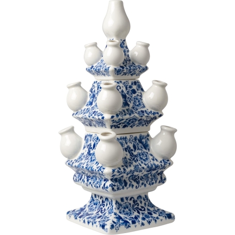HEINEN - Delfts Blauw - Tulpenvaas bloemmotief 3-delig