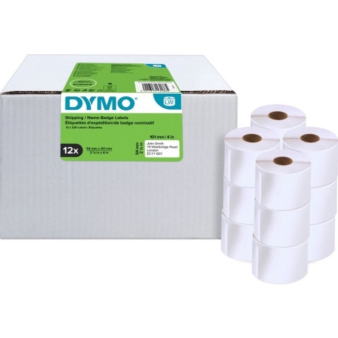 Dymo 12 pack label Shipping/Badge Label 101x54mm