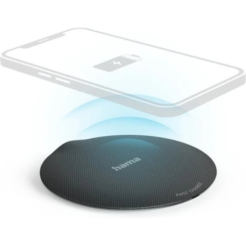 Hama Wireless Charger Set QI-FC15 Metal 15W Draadl. Smartphone-oplaadpad Z/w