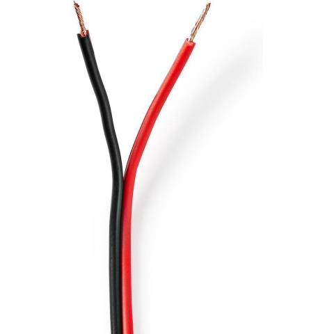 Nedis CABR0750BK1000 Speaker-kabel 2x 0,75 Mm2 100 M Op Rol Zwart/rood