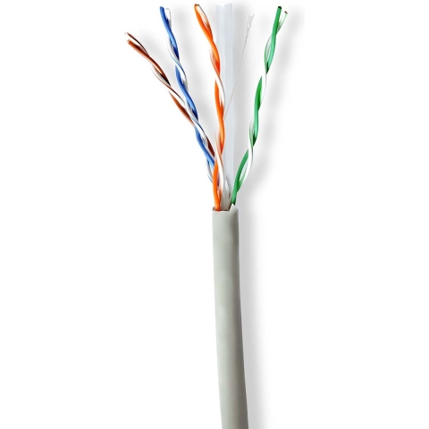 Nedis CCBG8520GY305 Netwerk Kabel Rol Cat6 Stranded U/utp Cca 305.0 M Binnenshuis Rond Pvc Grijs Trekdoos