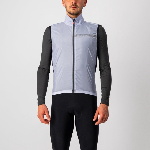 Castelli Squadra stretch mouwloos vest zilvergrijs heren XXL