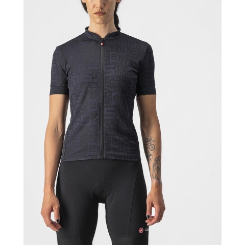 Castelli Promessa Jaquard SS fietsshirt zwart dames L