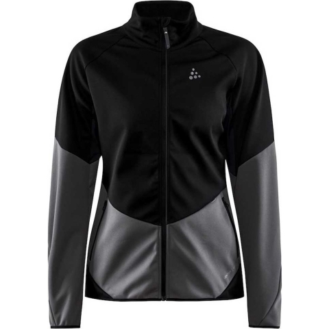 Craft Glide softshell jack zwart dames L
