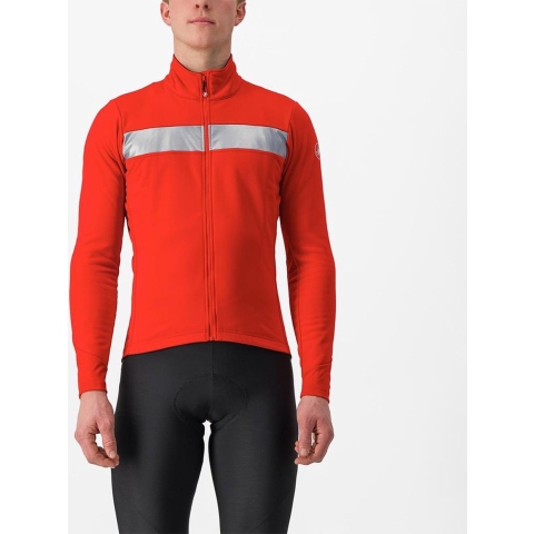 Castelli Raddoppia 3 fietsjack rood/zilver heren M