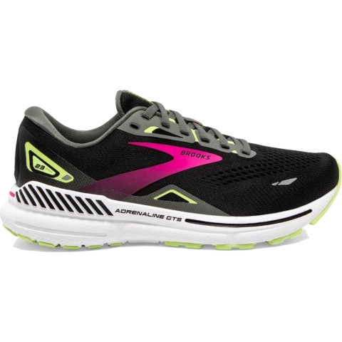 Brooks Adrenaline GTS 23 hardloopschoenen zwart/roze/groen dames 38.5