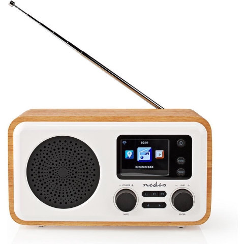 Nedis Internetradio | Bluetooth® / Wi-Fi | DAB+ / FM / Internet | 2.4 " | 7 W | 1 stuks - RDIN2000WT RDIN2000WT